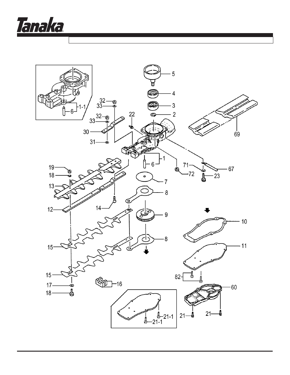 Clutch drum, gears, blades, Htd-2522pf, Parts information | Tanaka HTD-2522PF User Manual | Page 8 / 13