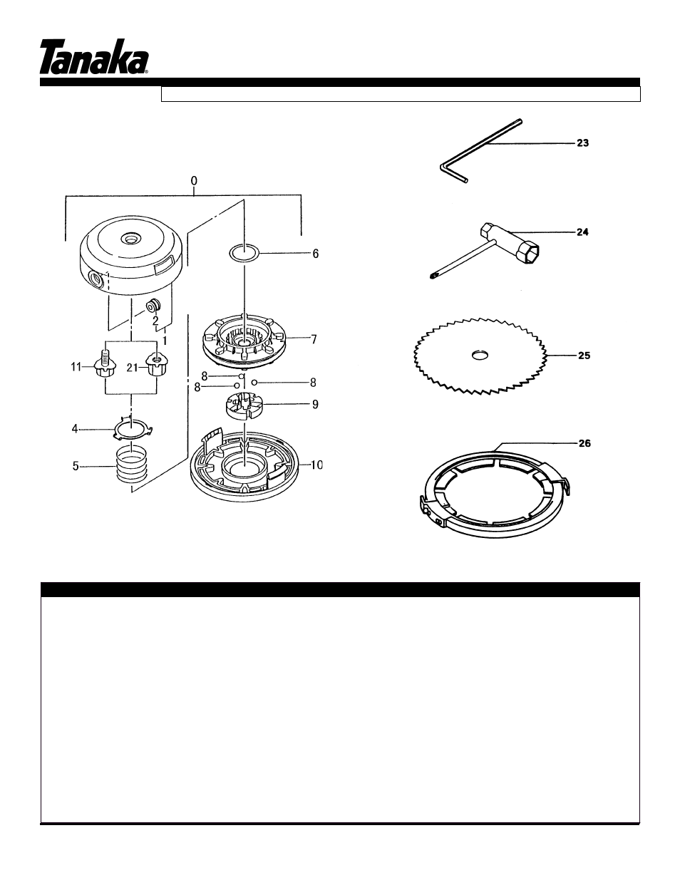 Tools & nylon head, Tbc-300sdh, Parts information | Tanaka TBC-300SDH User Manual | Page 15 / 17