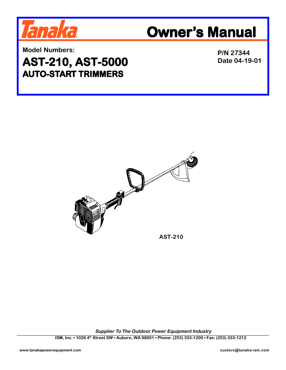 Tanaka AST-210 User Manual | 21 pages