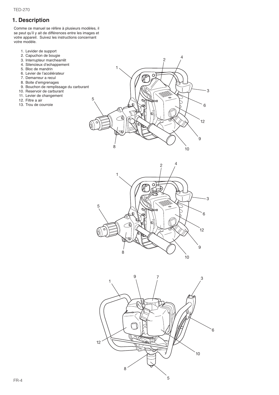 Description | Tanaka TED-270PFL User Manual | Page 19 / 114