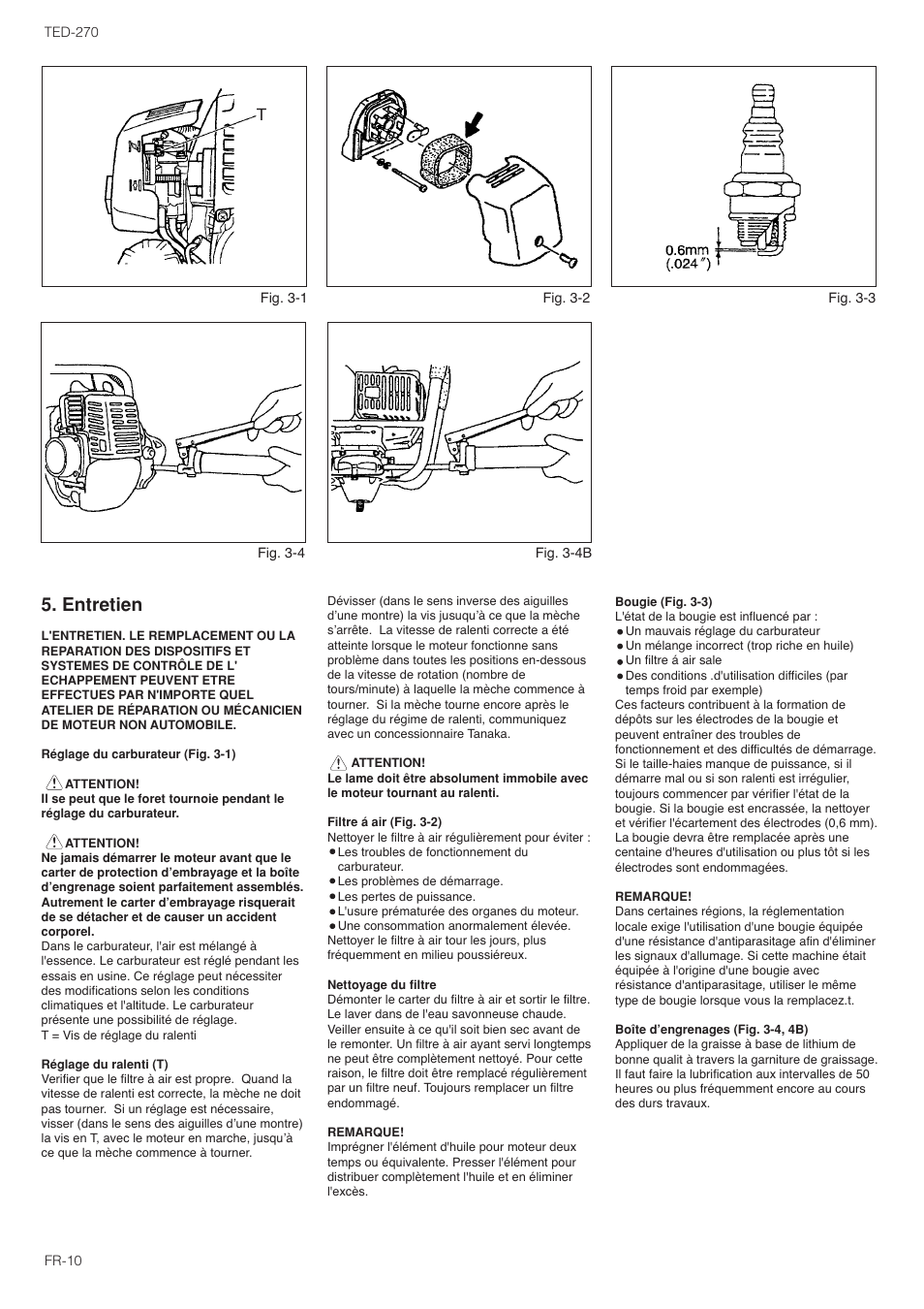 Entretien | Tanaka TED-270PFL User Manual | Page 25 / 114