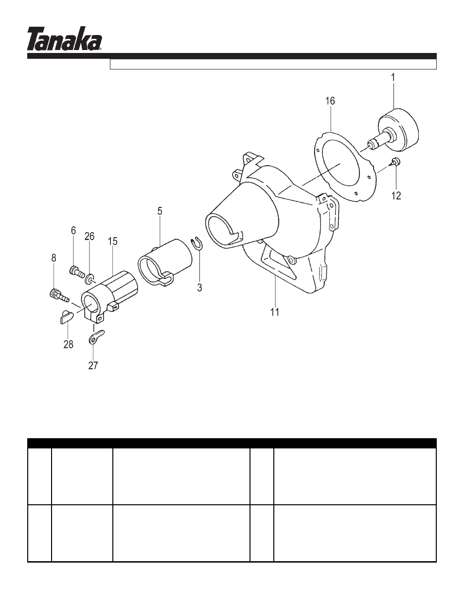 Fan case & clutch drum, Tps-2510, Parts information | Tanaka TPS-2510 User Manual | Page 10 / 18