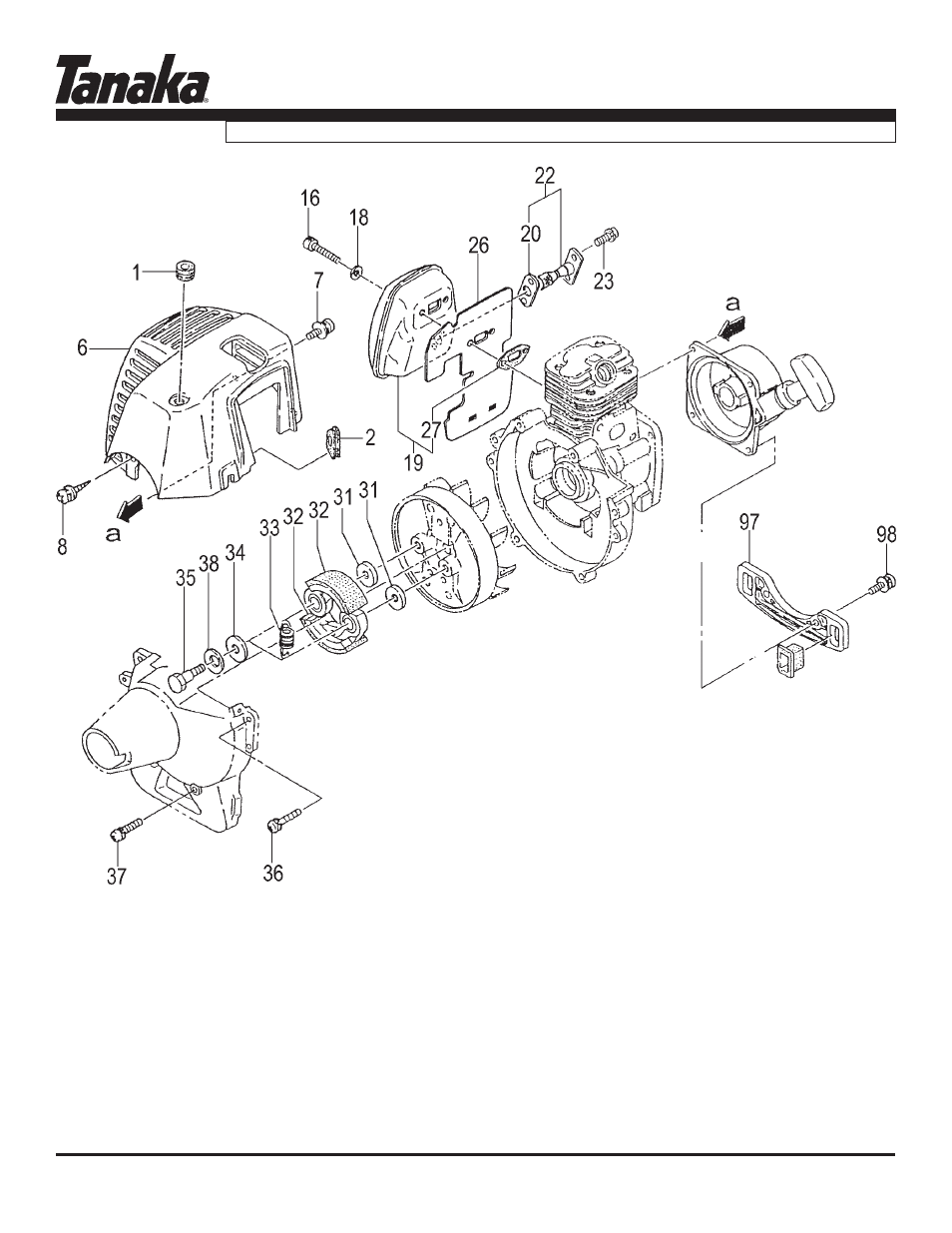 Muffler, clutch & cover, Tps-2510, Parts information | Tanaka TPS-2510 User Manual | Page 6 / 18