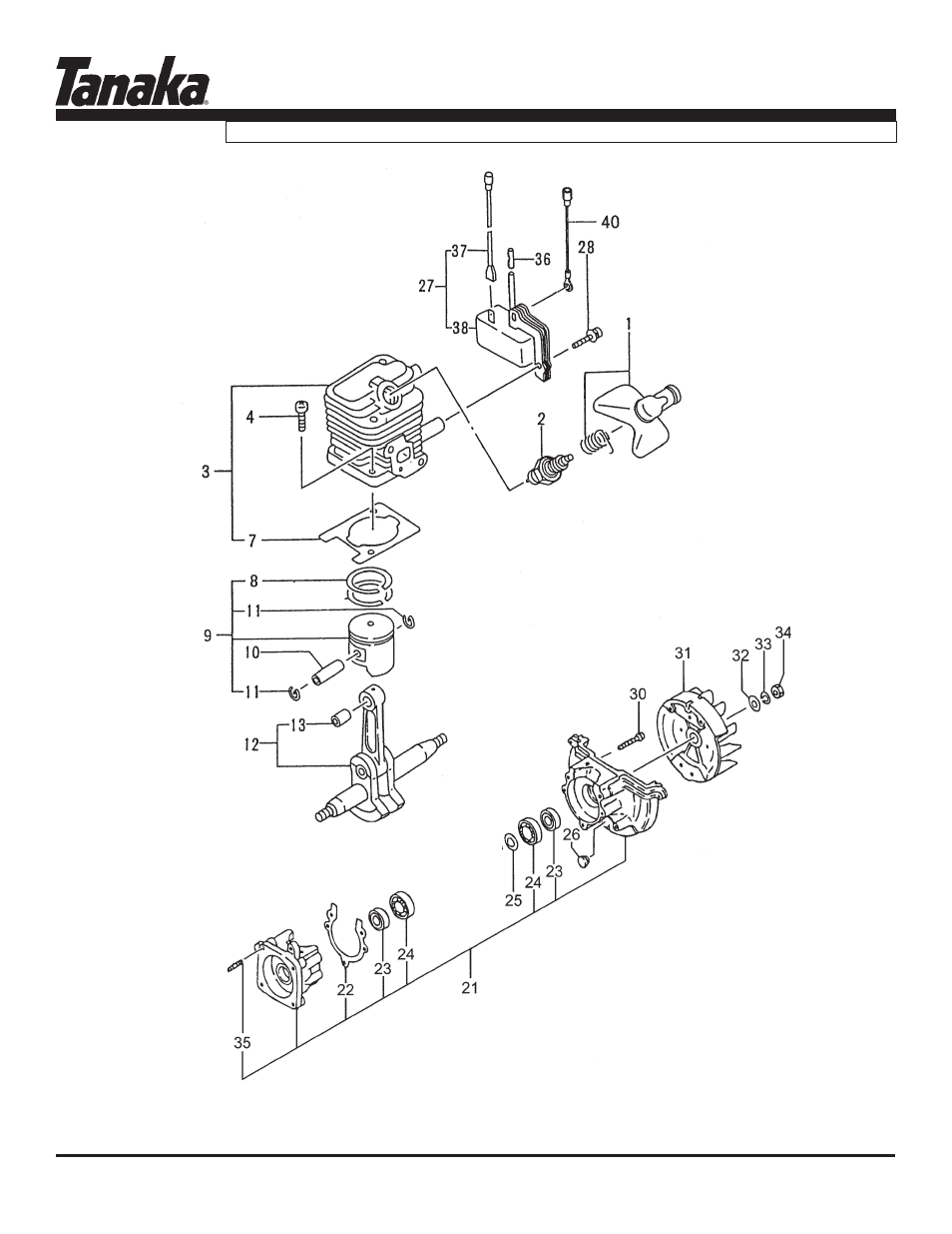 Engine, Tht-2520, Parts information | Tanaka THT-2520 User Manual | Page 2 / 16