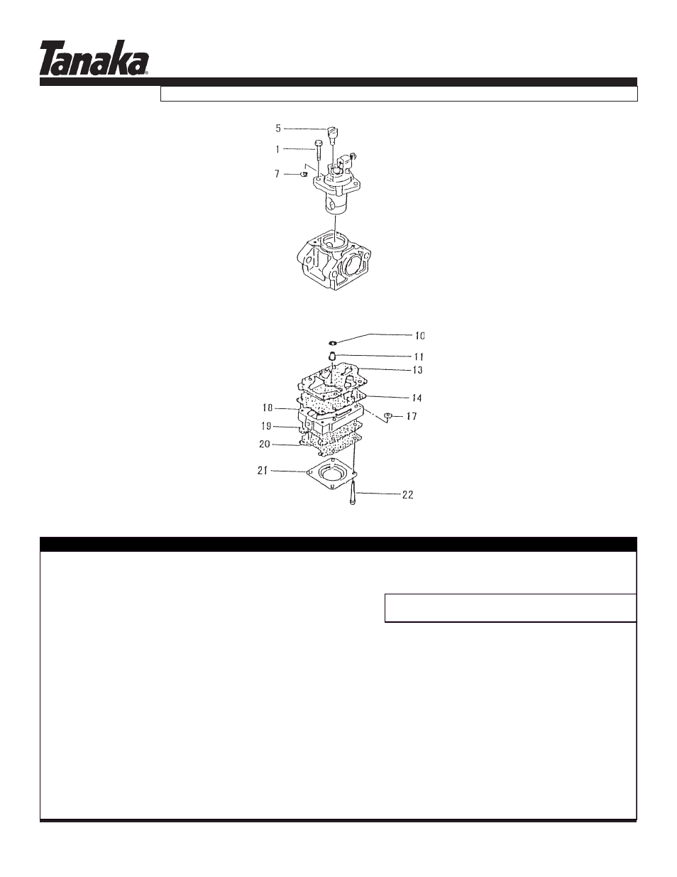 Carburetor, Tht-2520, Parts information | Tanaka THT-2520 User Manual | Page 7 / 16