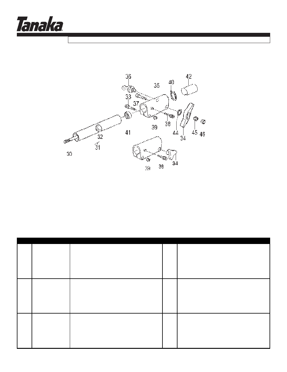 Drive shaft & coupling, Parts information | Tanaka TPS-200/210 User Manual | Page 5 / 7