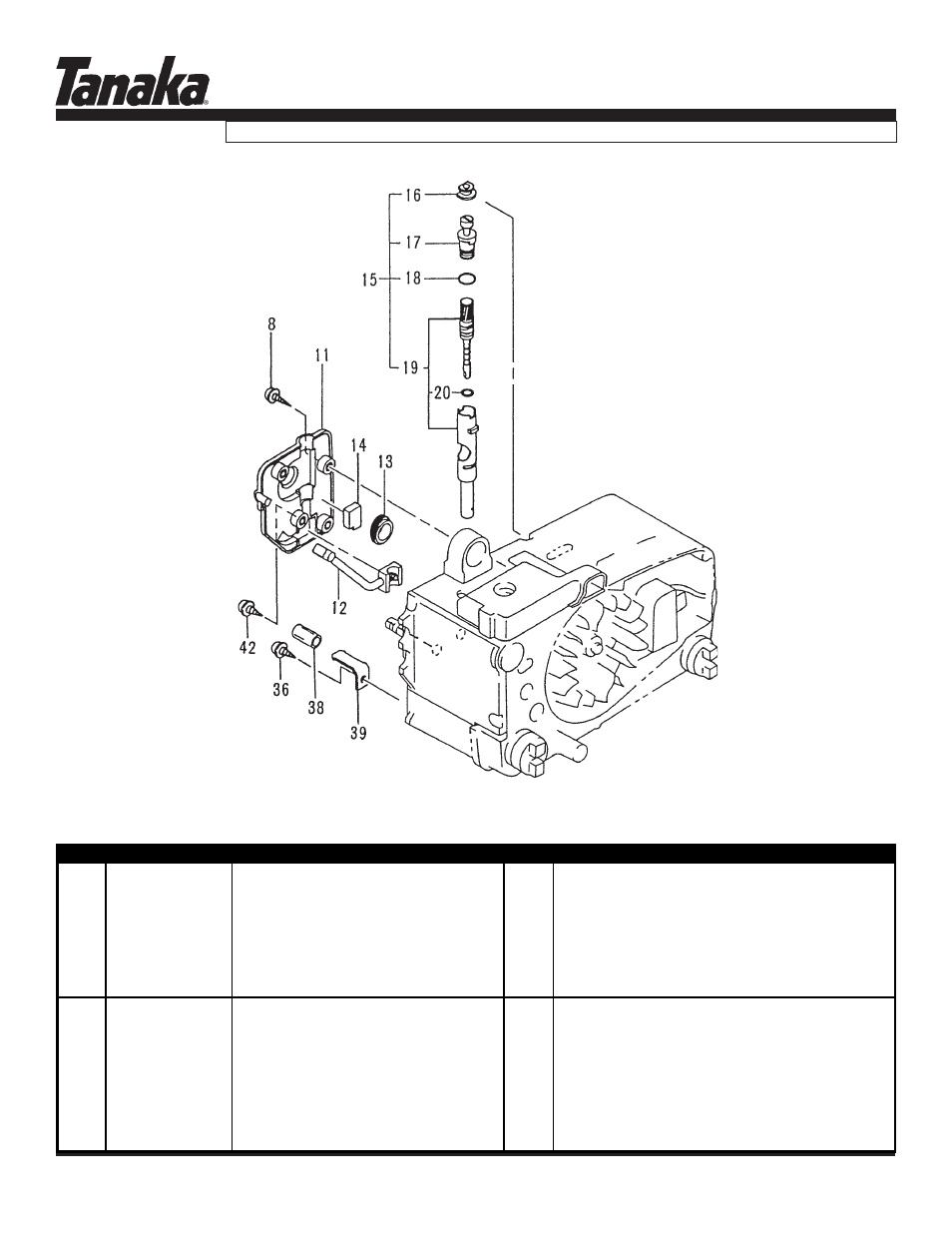 Ecs-3351, Parts information | Tanaka ECS-3351/B User Manual | Page 15 / 18