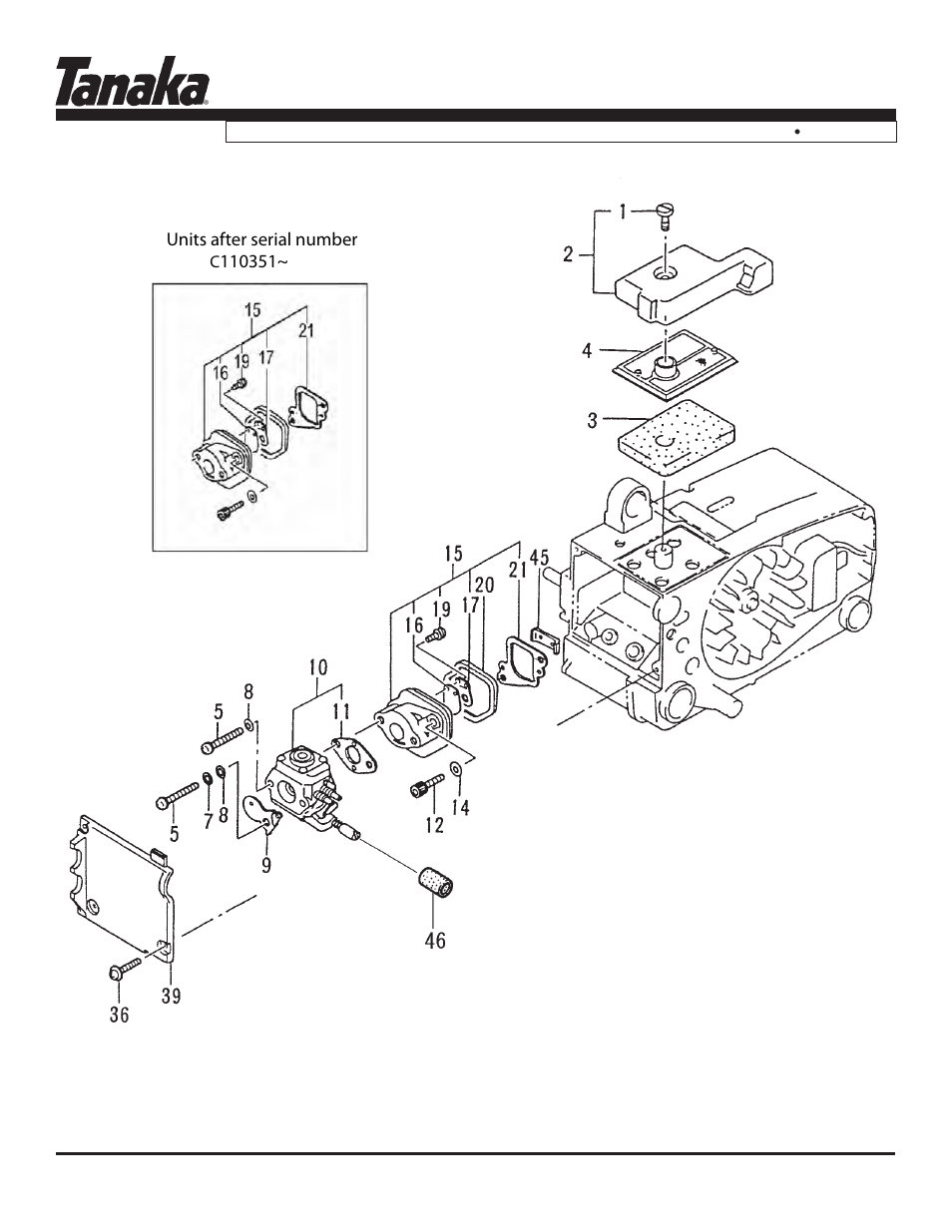 Ecs-3351, Parts information | Tanaka ECS-3351/B User Manual | Page 5 / 18