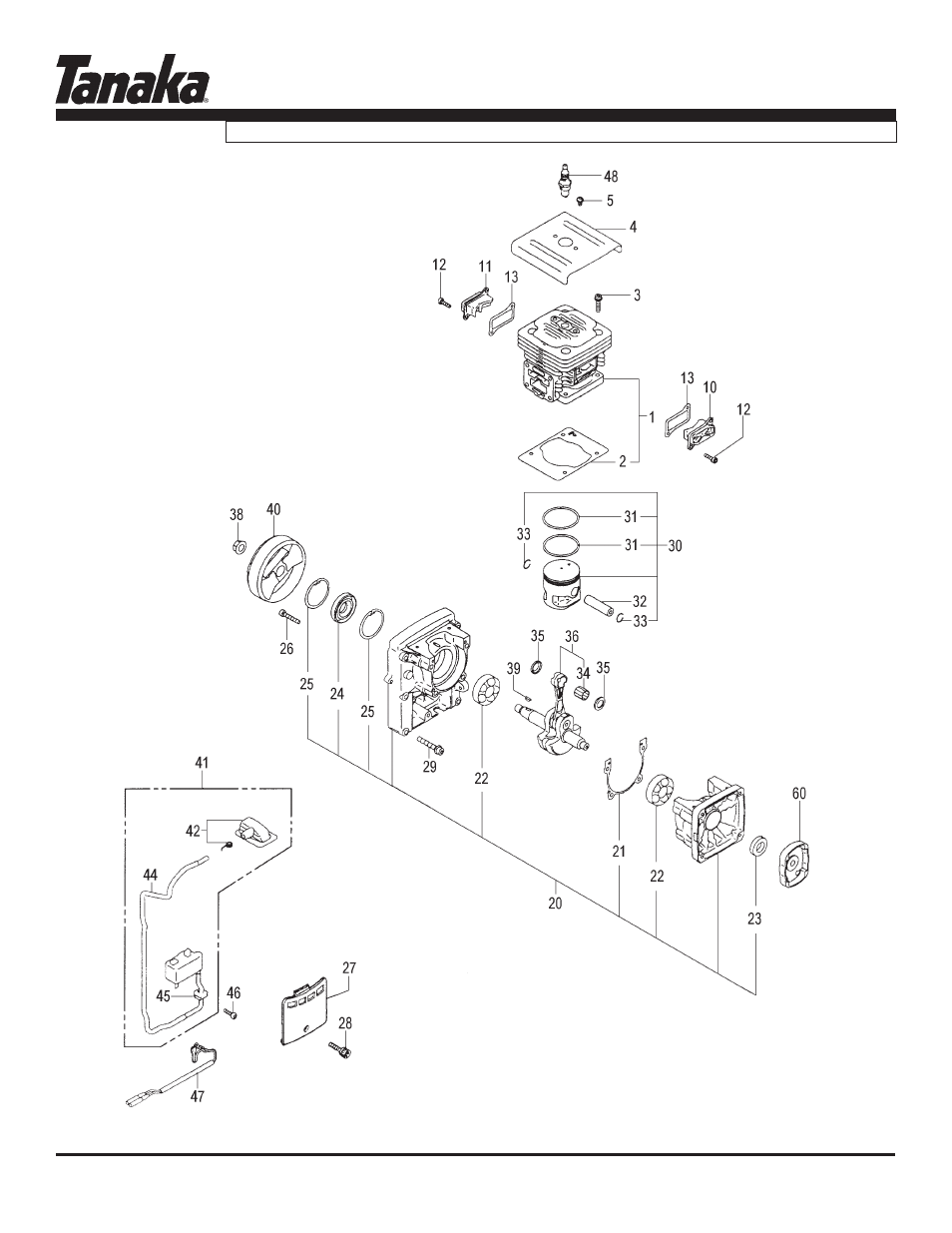 Cylinder, piston, crank & ignition, Tbl-7800, Parts information | Tanaka TBL-7800/R User Manual | Page 2 / 11