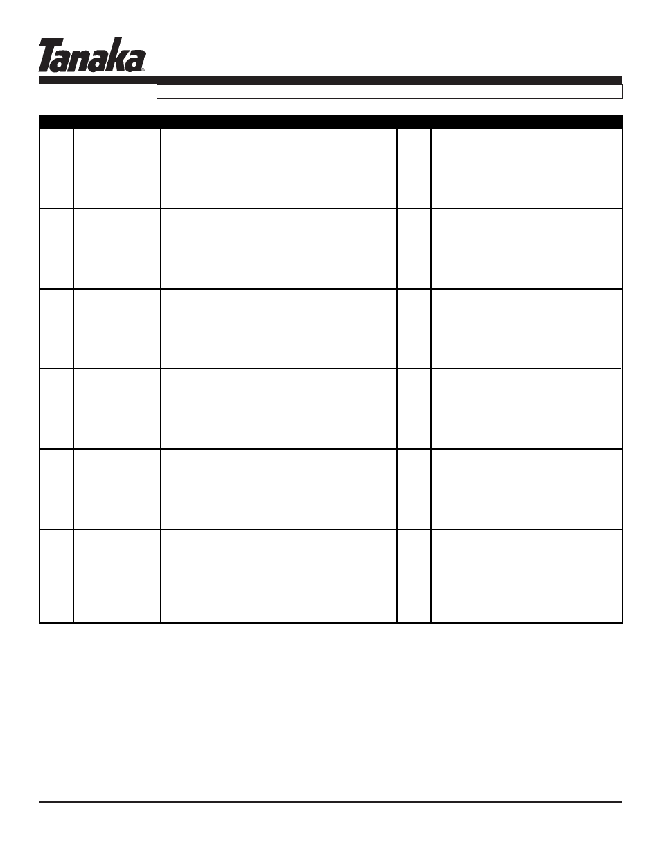 Part numbers, Tbl-7800, Parts information | Tanaka TBL-7800/R User Manual | Page 3 / 11