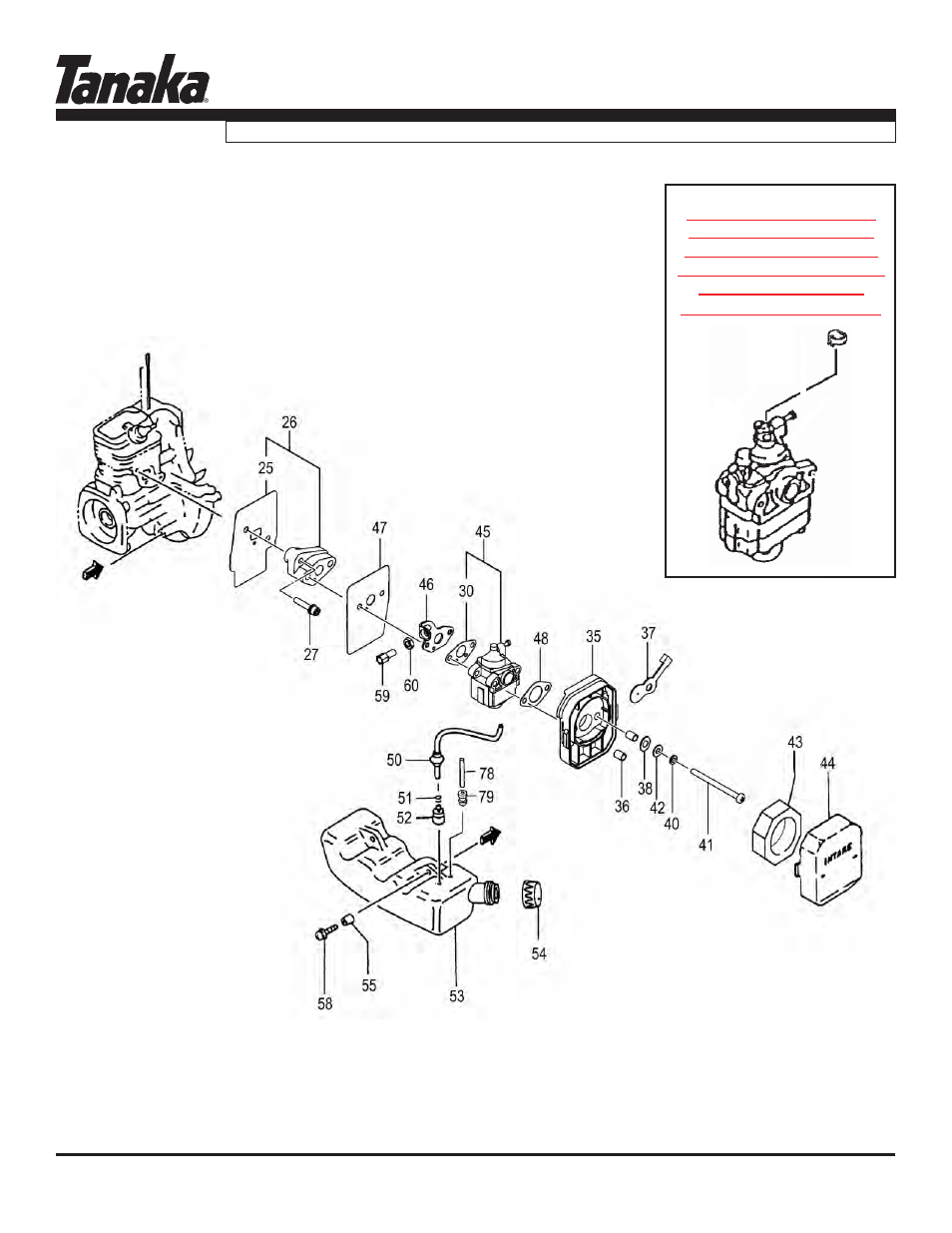 Fuel system, Tht-2000, Parts information | Tanaka THT-2000 User Manual | Page 4 / 12