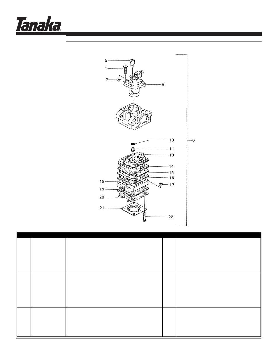 Carburetor (before s/n ~r233951), Tht-2120, Parts information | Tanaka THT-2120 User Manual | Page 7 / 16