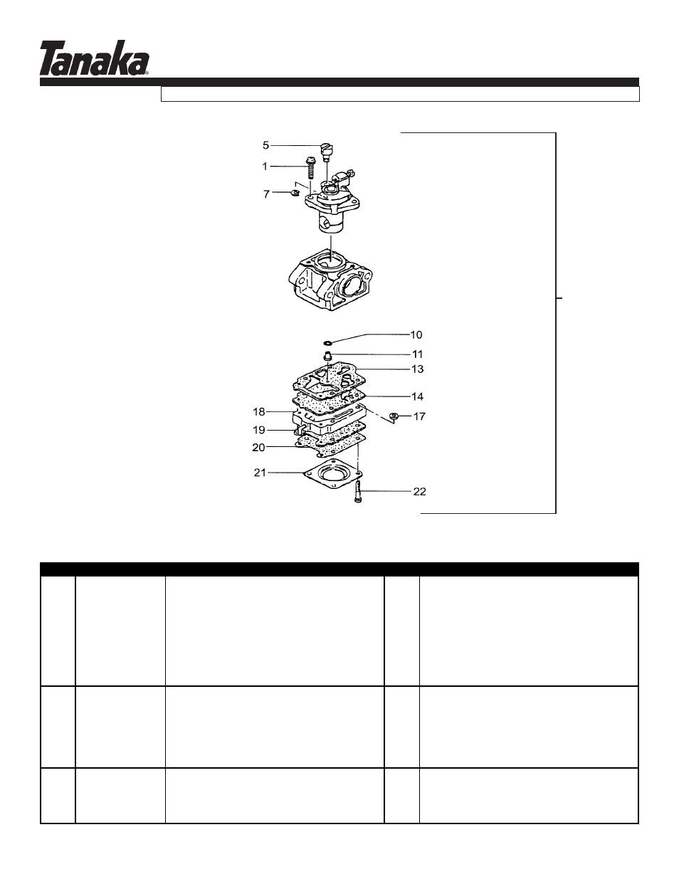 Carburetor (after s/n r233952~), Tht-2120, Parts information | Tanaka THT-2120 User Manual | Page 8 / 16