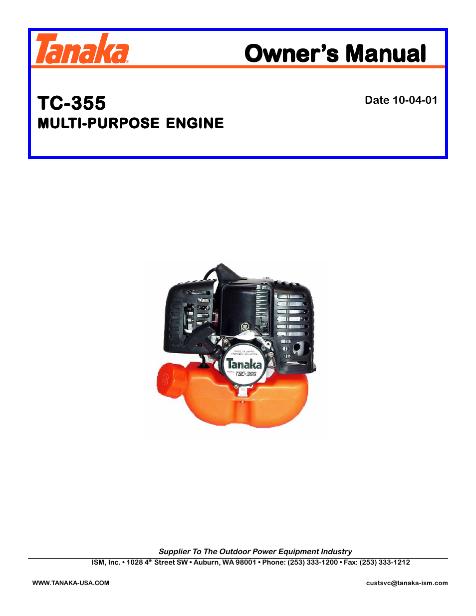 Tanaka TC-355 User Manual | 7 pages