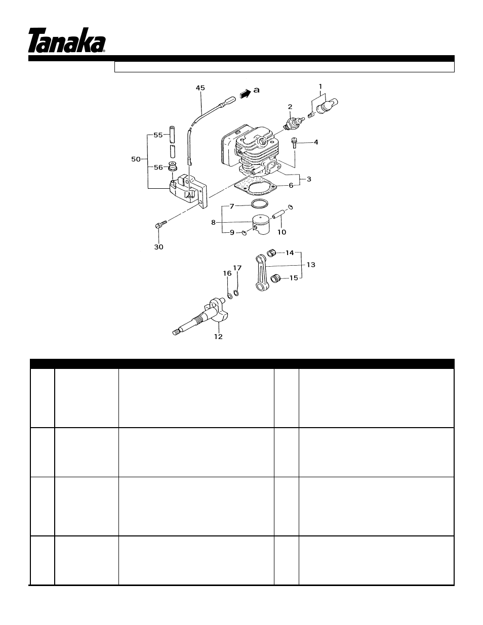 Engine, Tbc-2211, Parts information | Tanaka TBC-2211 User Manual | Page 4 / 22