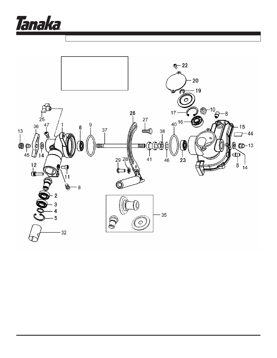 Gear case w040351 to z101320, Parts information | Tanaka TPH-210 User Manual | Page 4 / 10