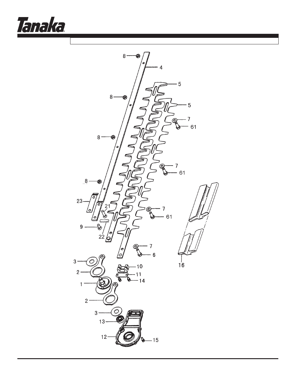 Blades, cutter bar and hdwe, Parts information | Tanaka TPH-210 User Manual | Page 8 / 10