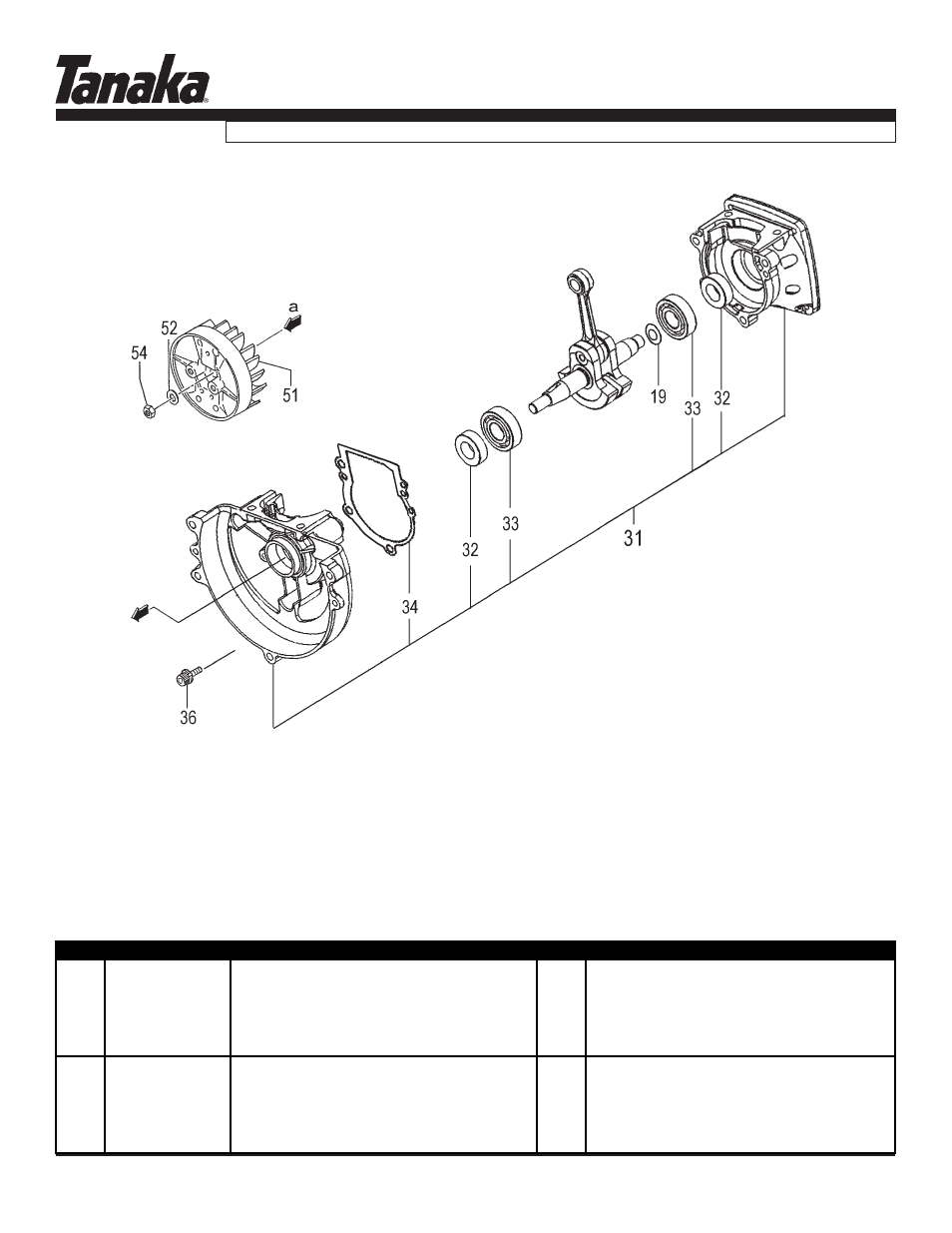 Crankcase, Parts information, Tbc-260pf/l | Tanaka TBC-260PF/L User Manual | Page 3 / 16