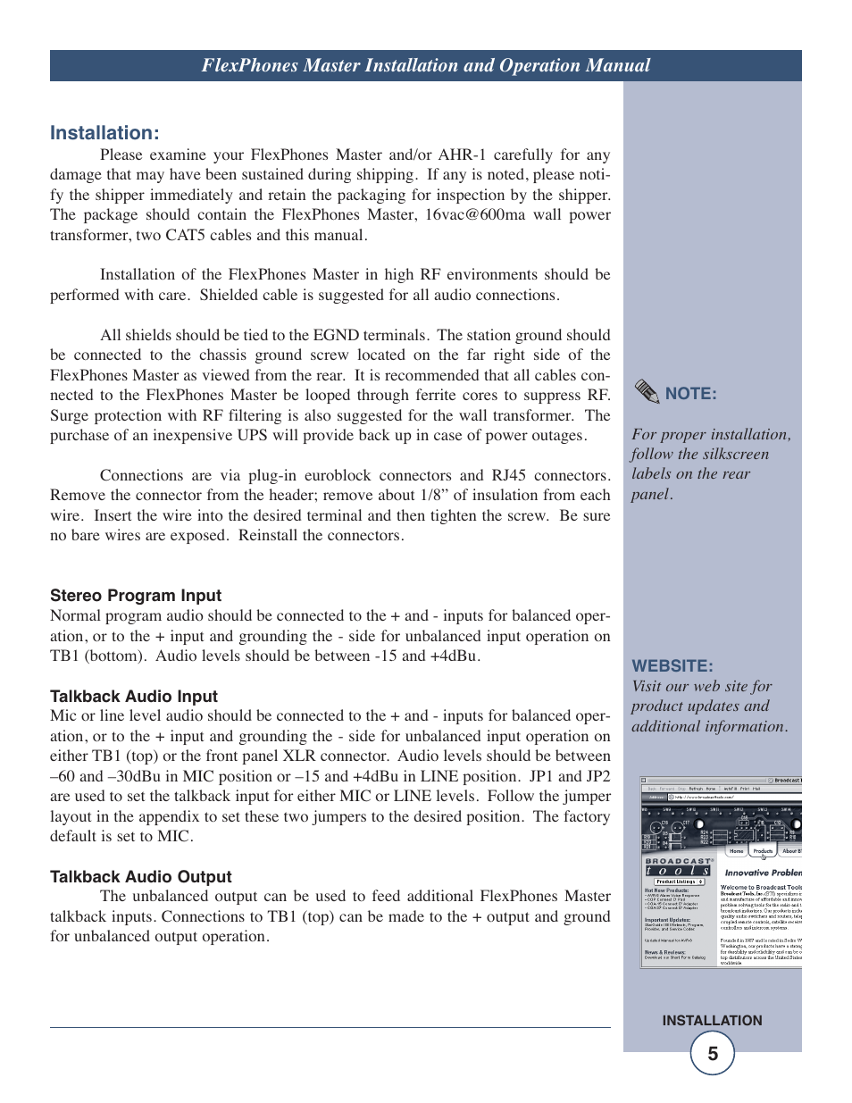 TacT Audio Amplifiers User Manual | Page 5 / 20