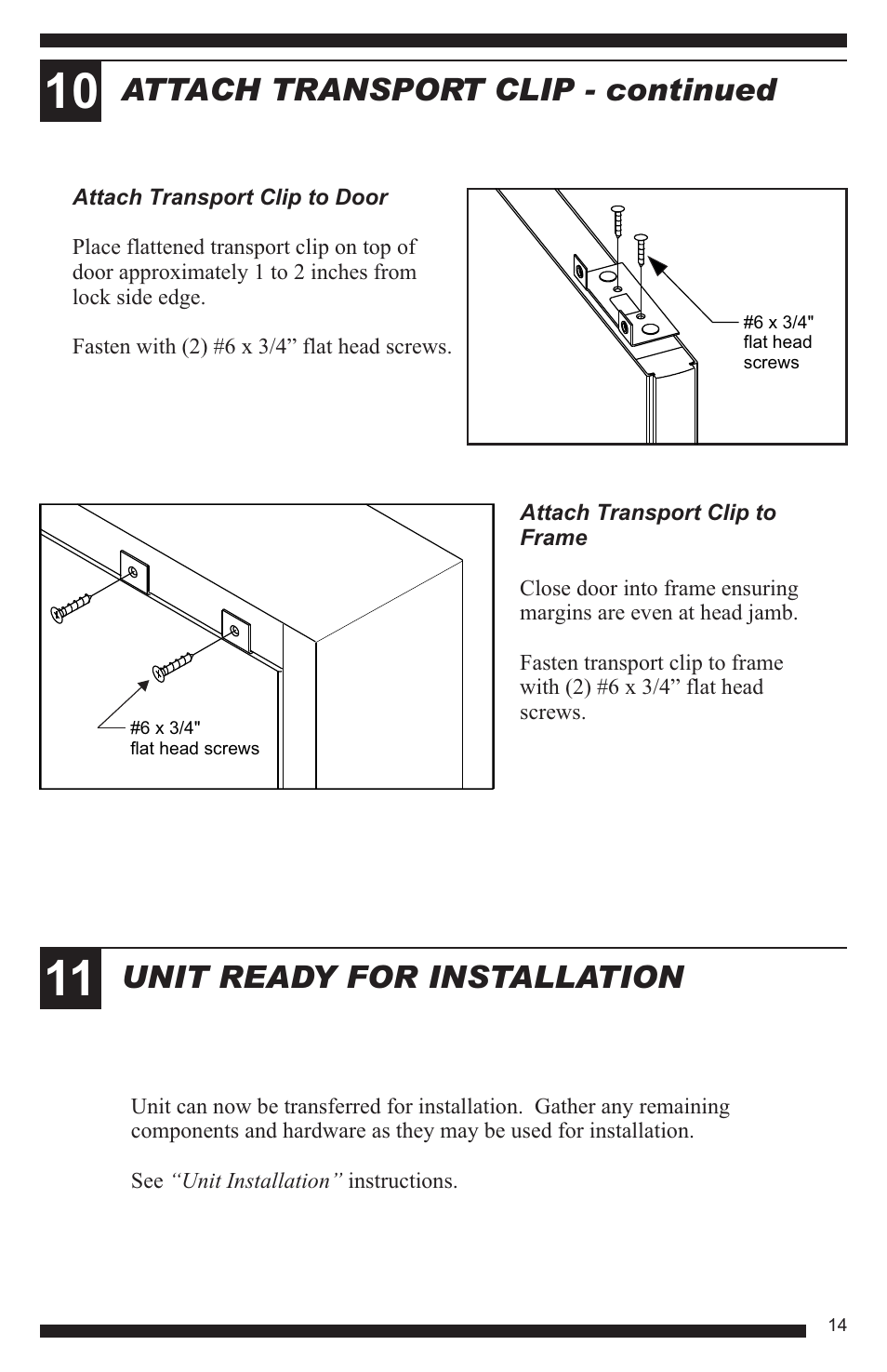 Therma-Tru Hinged Patio Door System Single Panel Assembly Unit User Manual | Page 15 / 16