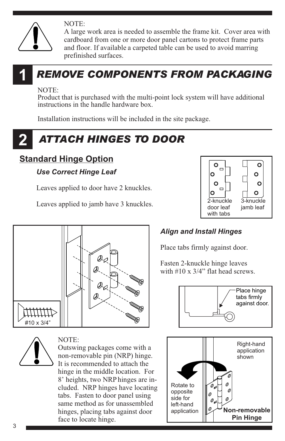 Therma-Tru Hinged Patio Door System Single Panel Assembly Unit User Manual | Page 4 / 16
