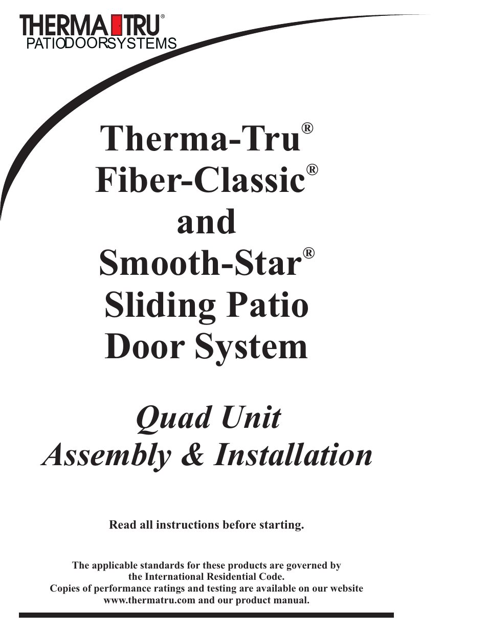 Therma-Tru Smooth-Star User Manual | 24 pages