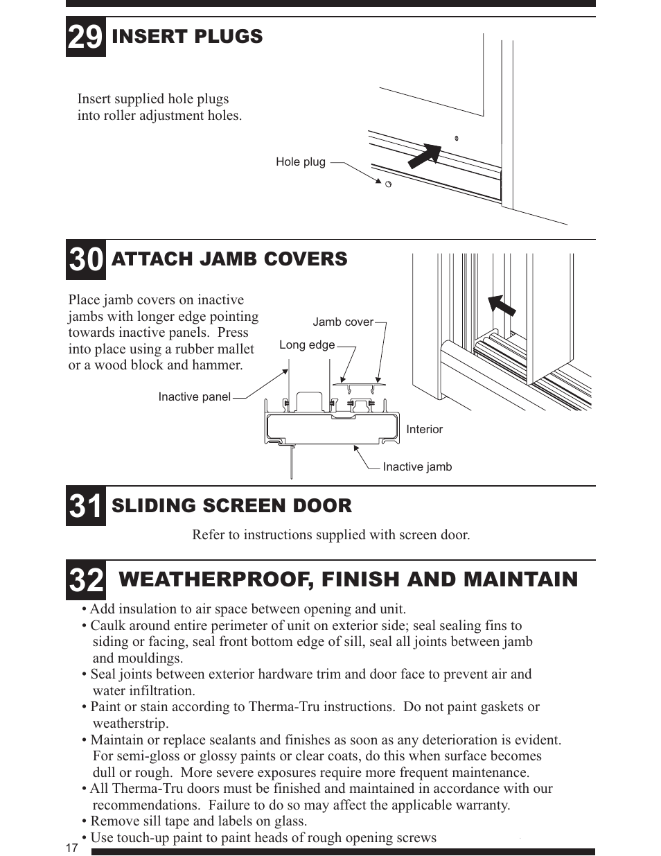 Weatherproof, finish and maintain | Therma-Tru Smooth-Star User Manual | Page 18 / 24
