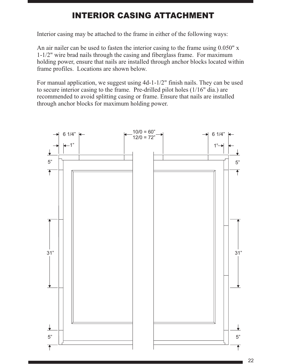 Interior casing attachment | Therma-Tru Smooth-Star User Manual | Page 22 / 24