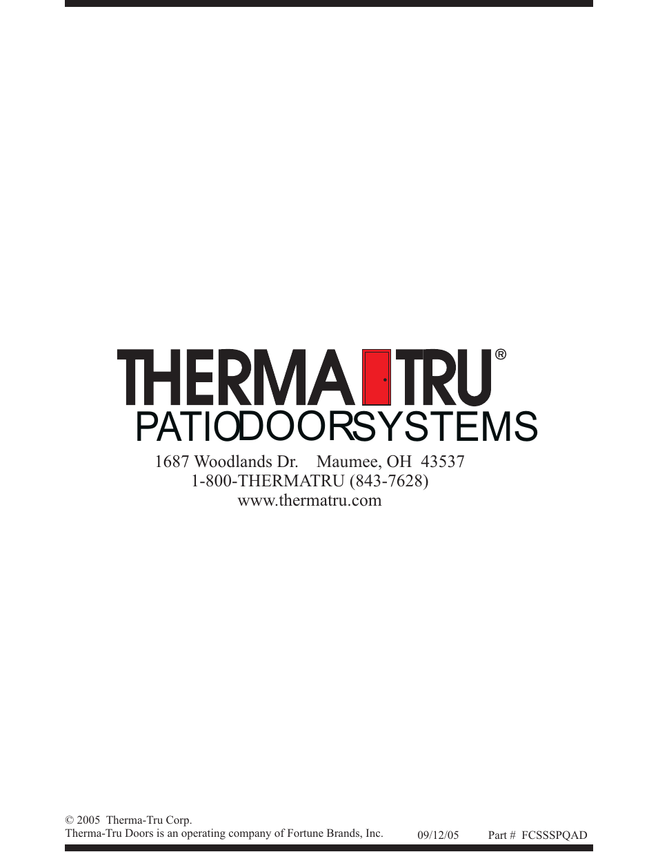 Patiodoorsystems | Therma-Tru Smooth-Star User Manual | Page 24 / 24