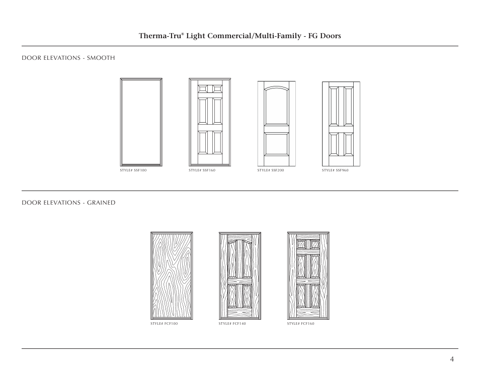 4therma-tru, Light commercial/multi-family - fg doors | Therma-Tru Light Commercial Doors and Frames User Manual | Page 4 / 13