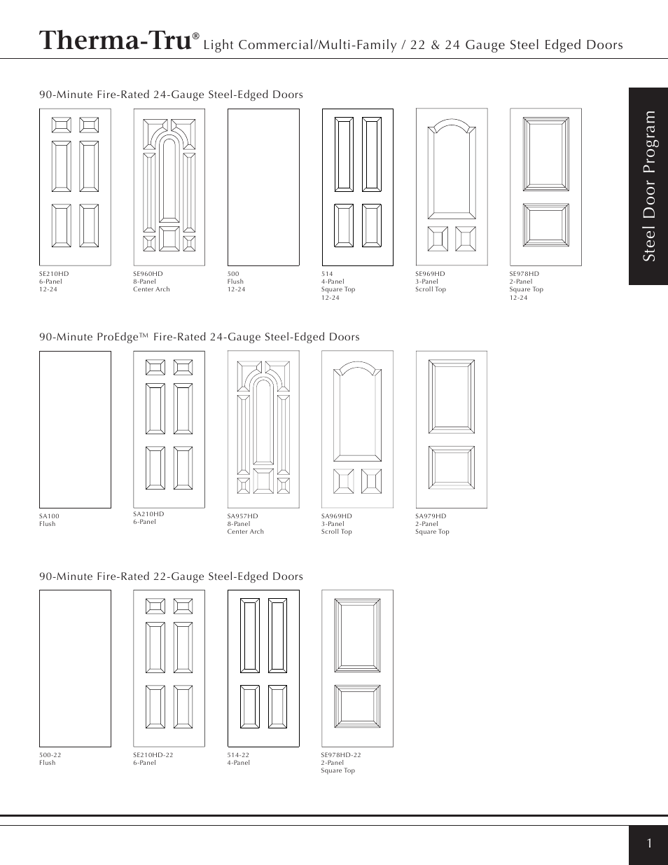 Therma-Tru Light Commercial/Multi-Family / 22 & 24 Gauge Steel Edged Door User Manual | 14 pages
