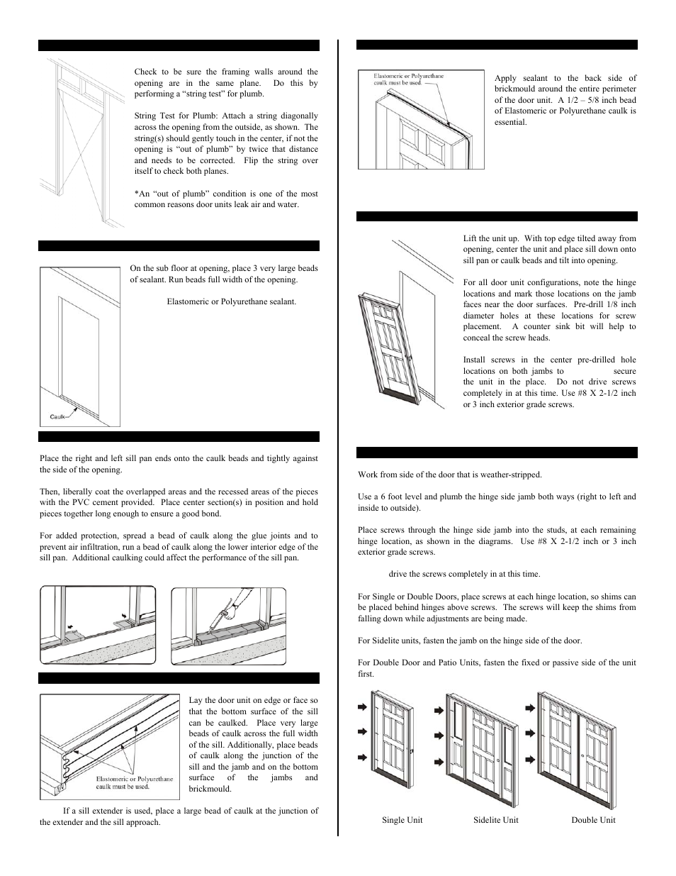 Therma-Tru Pre-hung Door Systems User Manual | Page 2 / 8