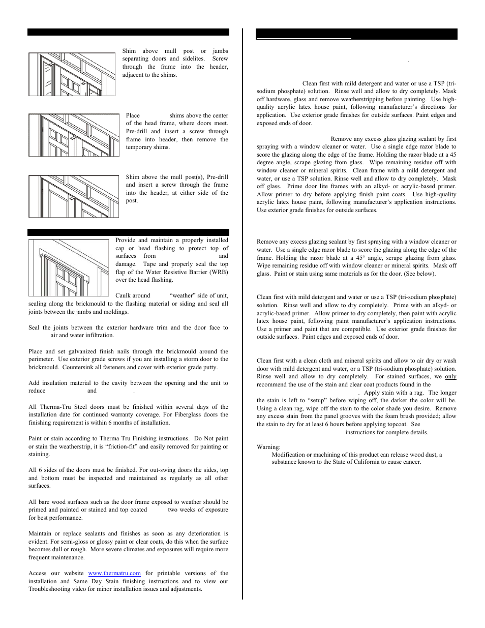 Finishing instructions | Therma-Tru Pre-hung Door Systems User Manual | Page 4 / 8