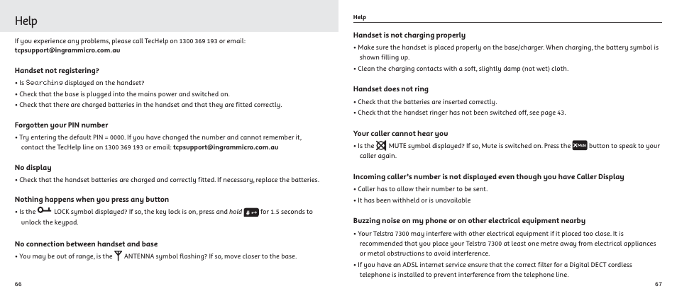 Help | Telstrat 7300A User Manual | Page 34 / 39