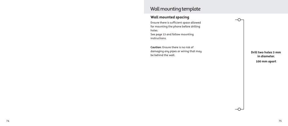 Wall mounting template | Telstrat 7300A User Manual | Page 38 / 39