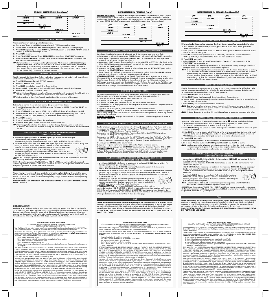 Timex 131-095000 User Manual | Page 2 / 2