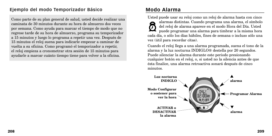 Modo alarma | Timex W-219 User Manual | Page 107 / 158