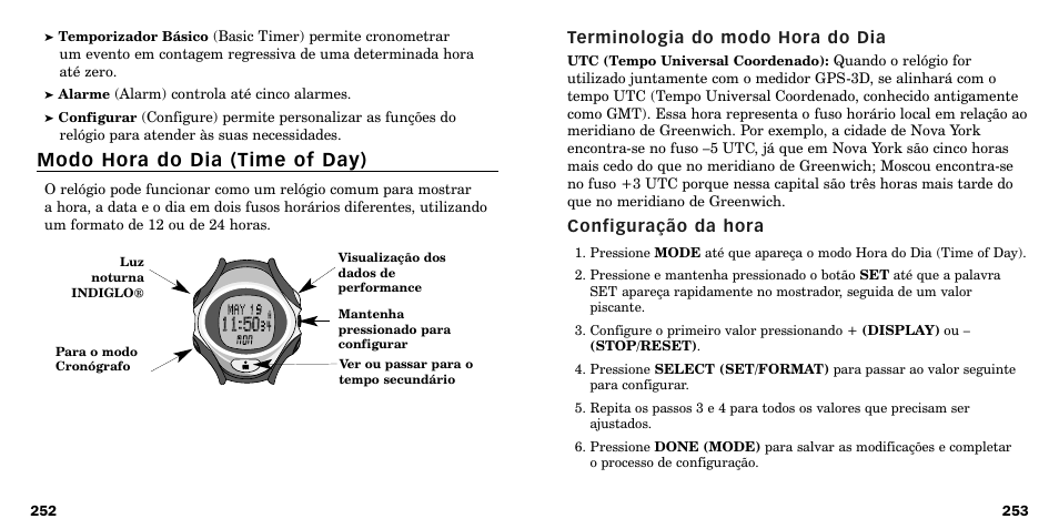 Modo hora do dia (time of day) | Timex W-219 User Manual | Page 129 / 158