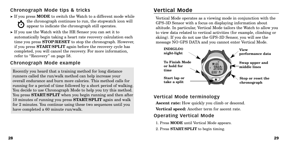 Vertical mode | Timex W-219 User Manual | Page 16 / 158