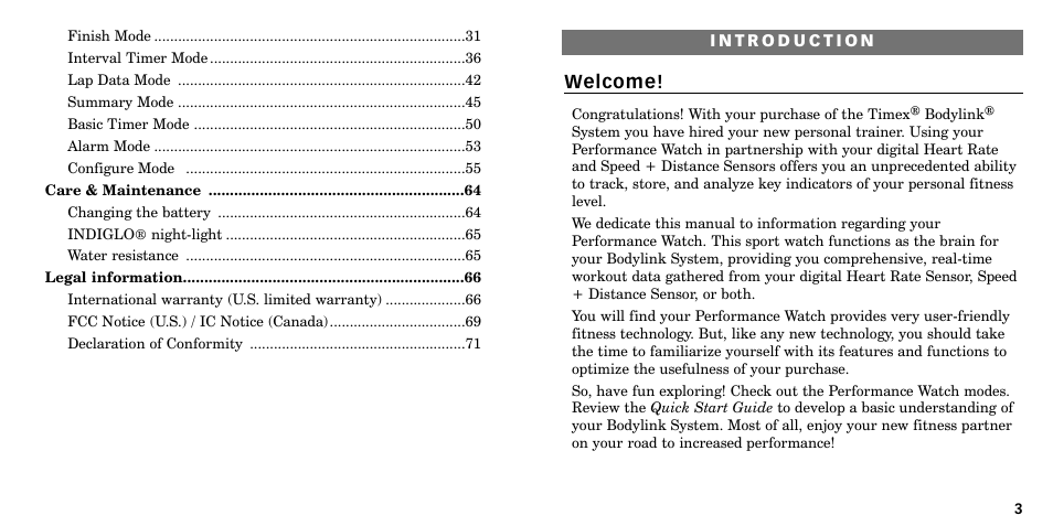 Welcome | Timex W-219 User Manual | Page 3 / 158
