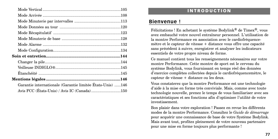 Bienvenue | Timex W-219 User Manual | Page 40 / 158