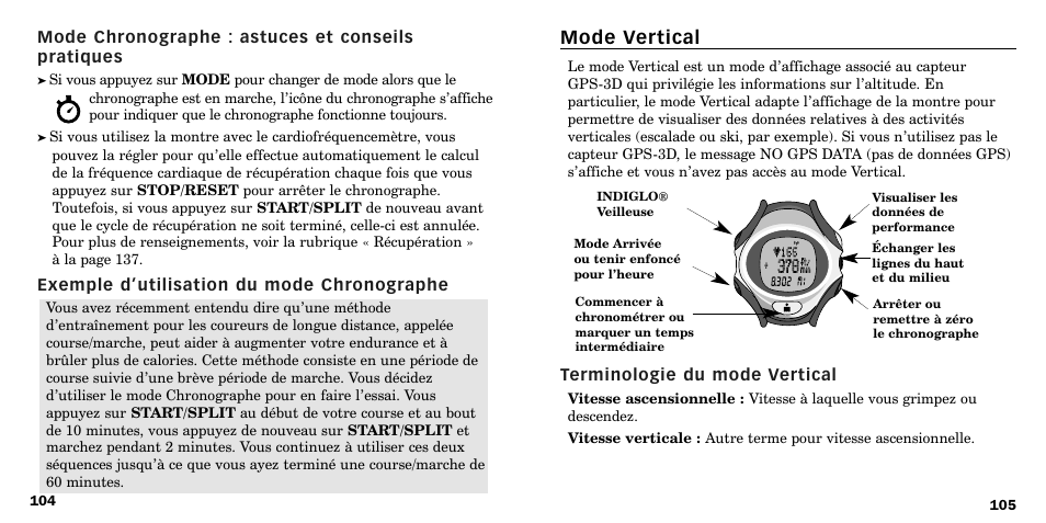 Mode vertical | Timex W-219 User Manual | Page 54 / 158