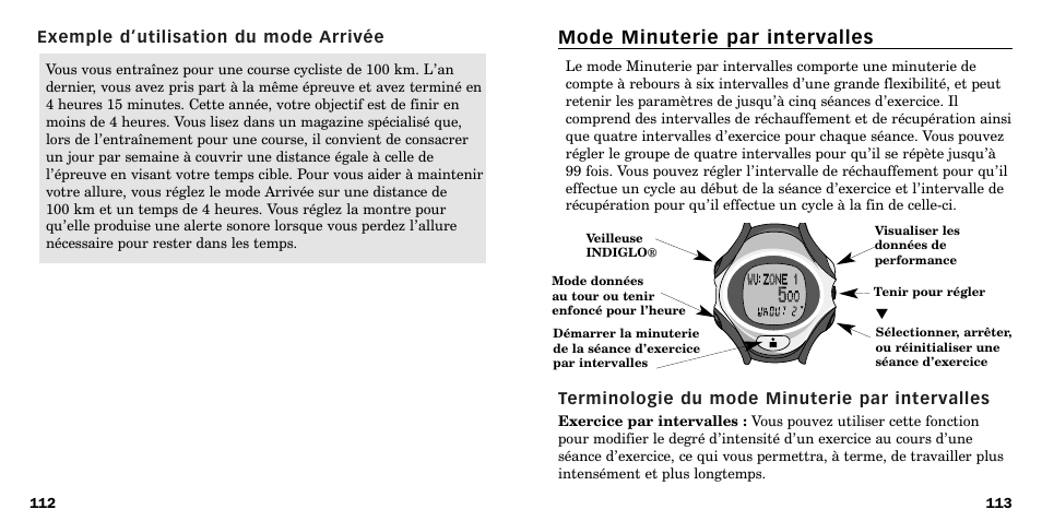 Mode minuterie par intervalles | Timex W-219 User Manual | Page 58 / 158