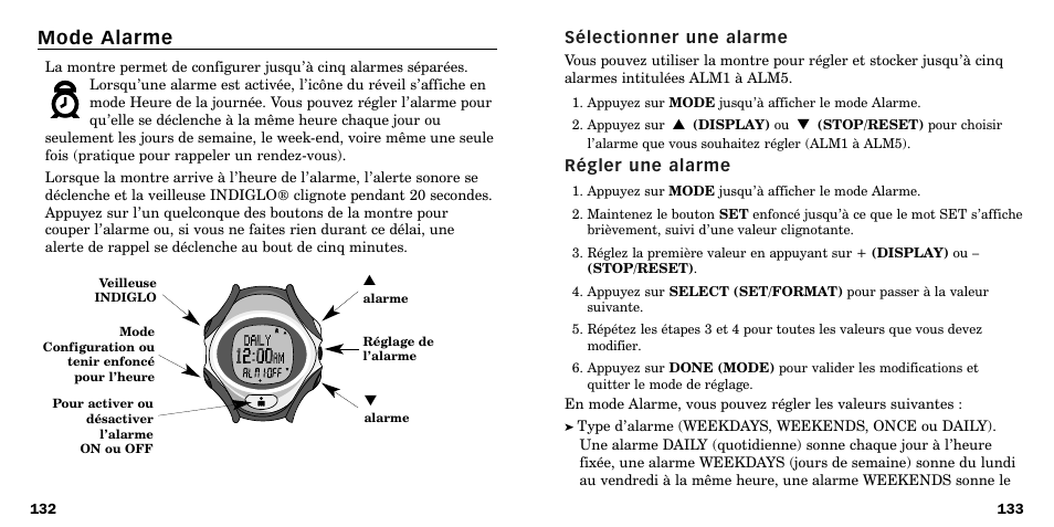 Mode alarme | Timex W-219 User Manual | Page 68 / 158