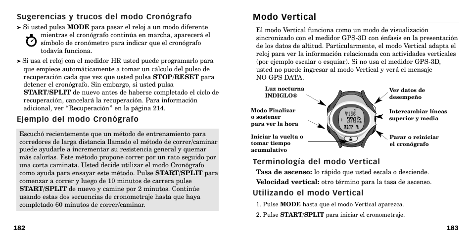 Modo vertical | Timex W-219 User Manual | Page 94 / 158