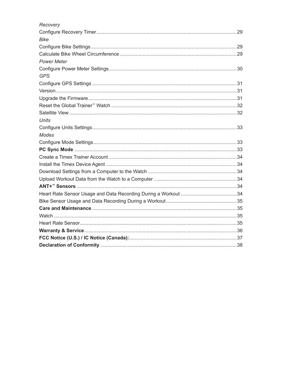 Timex Global Trainer W260 User Manual | Page 4 / 42