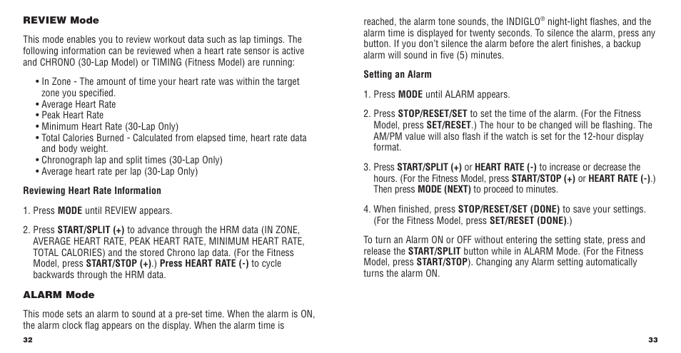 Timex W177 User Manual | Page 18 / 29