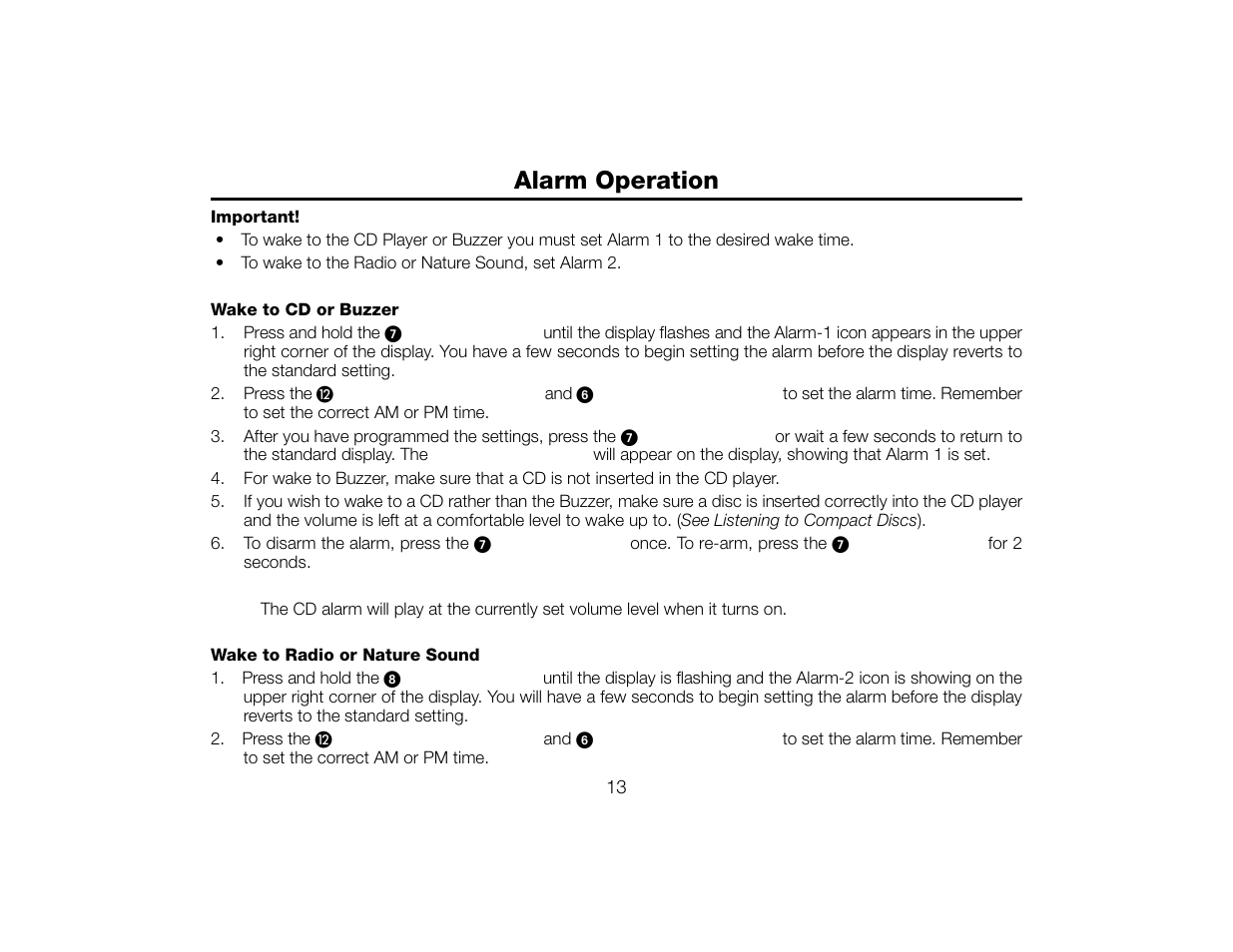 Alarm operation | Timex T609 User Manual | Page 14 / 19