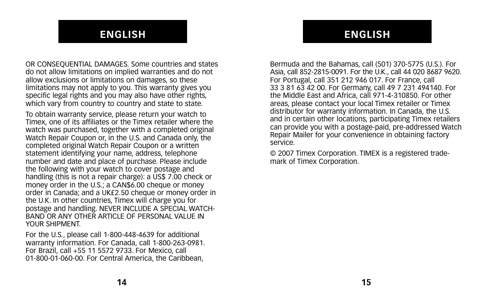 Timex W231 User Manual | Page 12 / 43