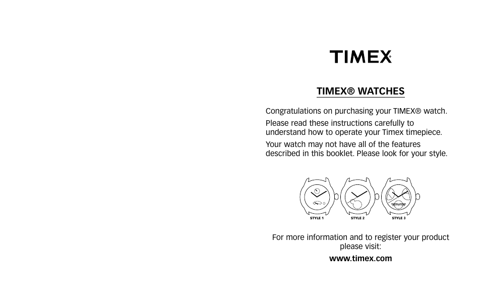 Timex W231 User Manual | Page 3 / 43
